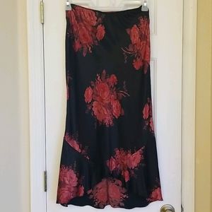 Express 100% Silk Long Flowing Skirt